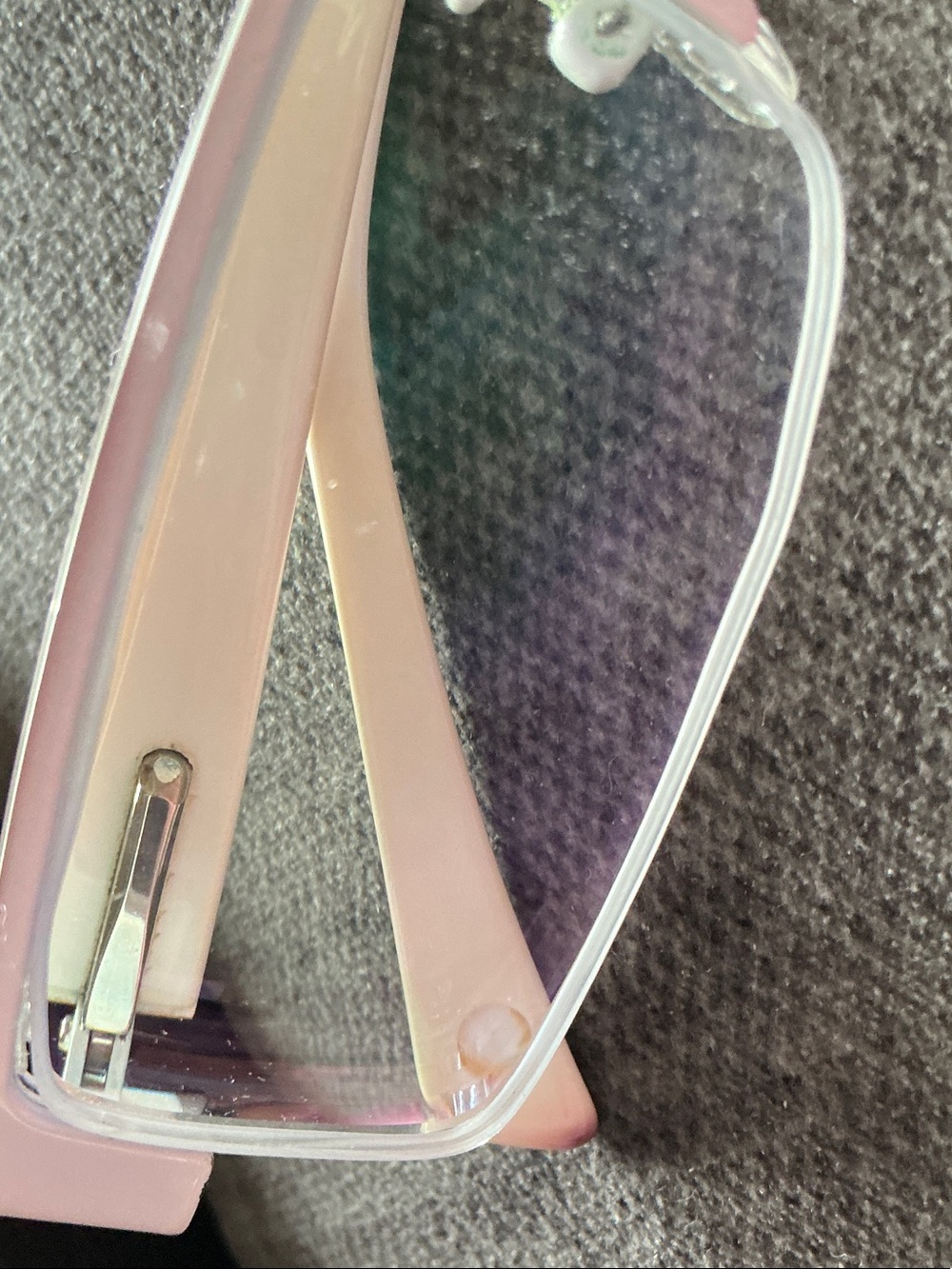 CHANEL Women's Rectangular Half-Rim Glasses in Light Pink and Gray - Picture 5 of 6